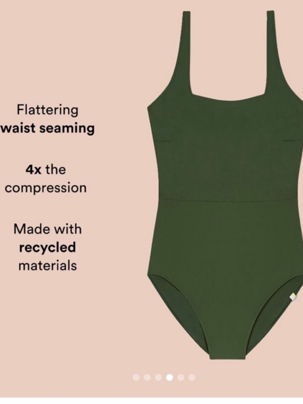 Summersalt Seaway Square Neck One Piece Swimsuit - size 10 - Picture 2 of 8